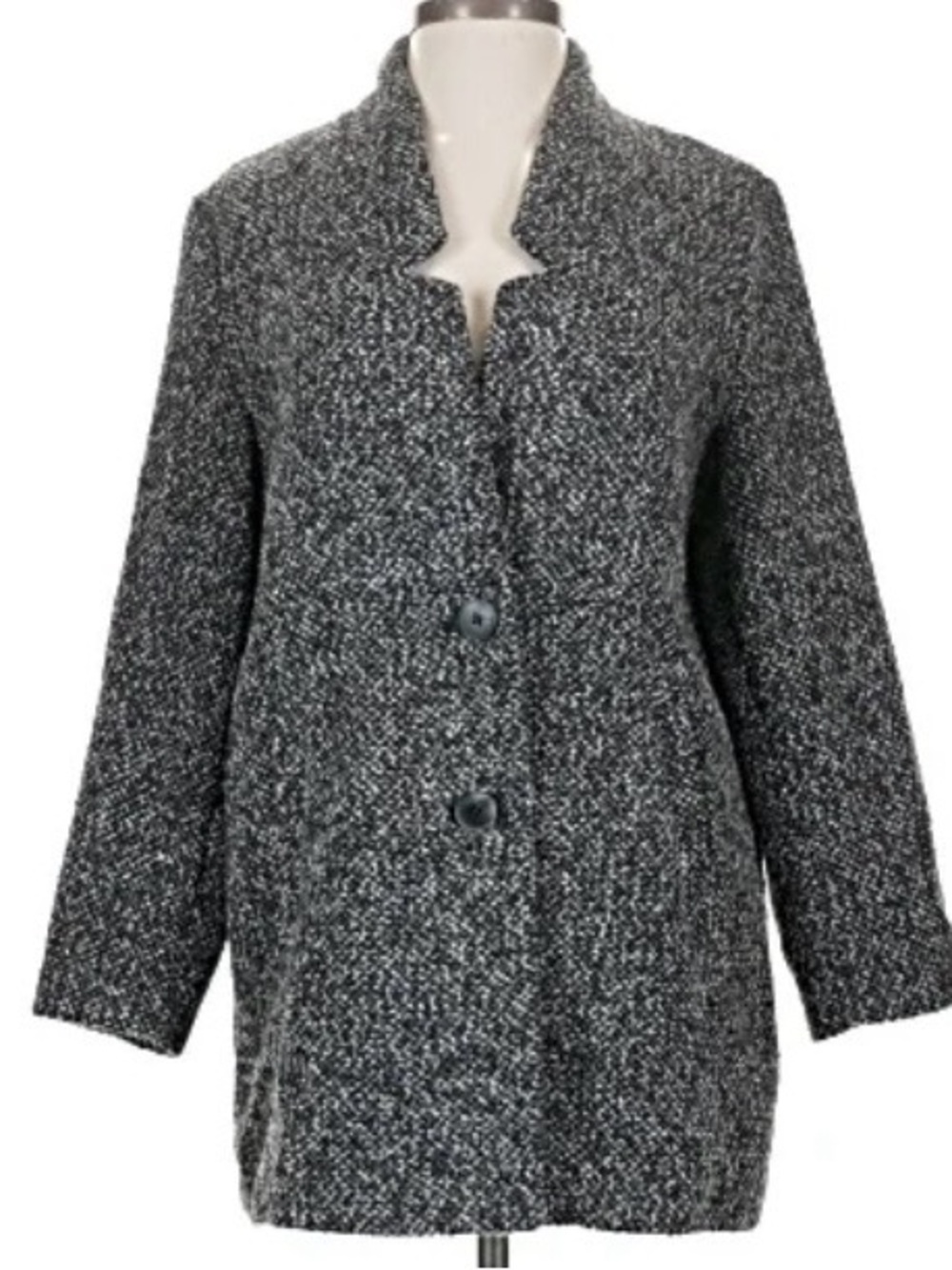 Old Navy Textured Boucle Gray Oversized Pea Coat Sz XXL - Picture 11 of 12